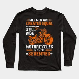 Vintage Mens Grandpa Motorcycle Biker Birthday 70 Years Old Long Sleeve T-Shirt